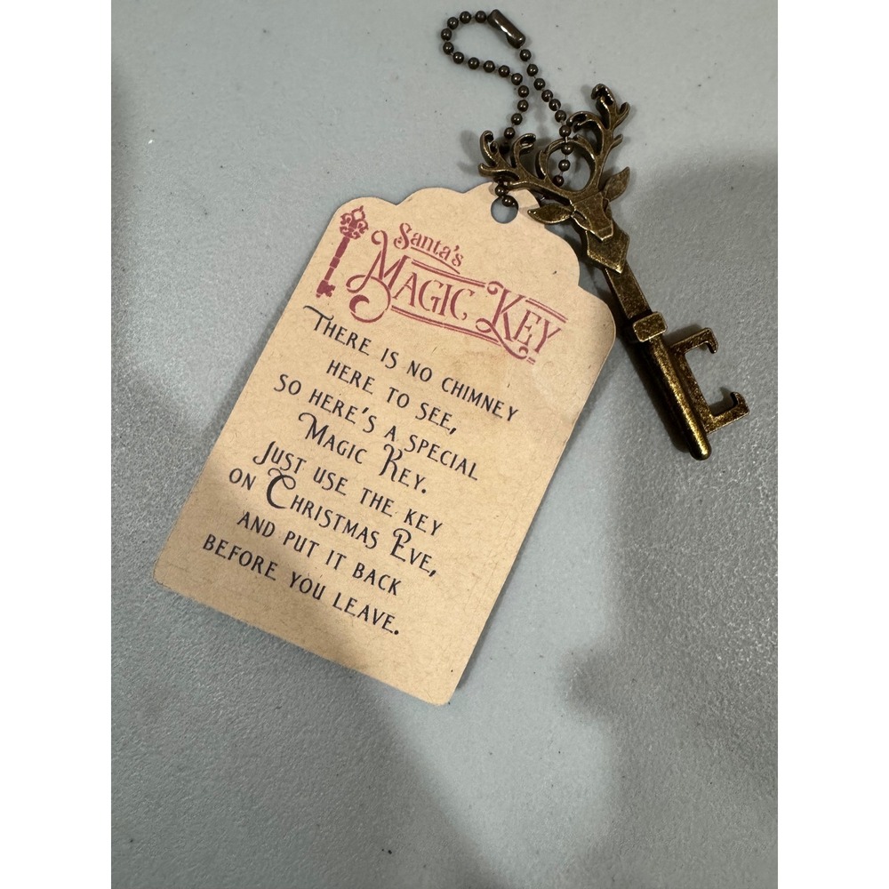 Santas Magic Key Christmas Ornament Reindeer Skeleton Key Holiday Tradition Tag